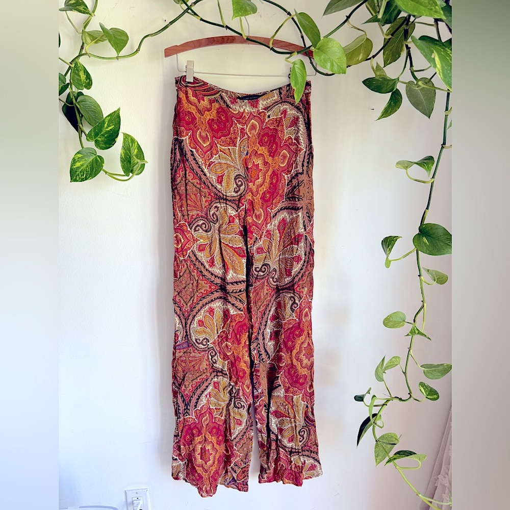 ZARA Paisley Wide-Leg Pants NWT ✨ - Picture 3 of 7